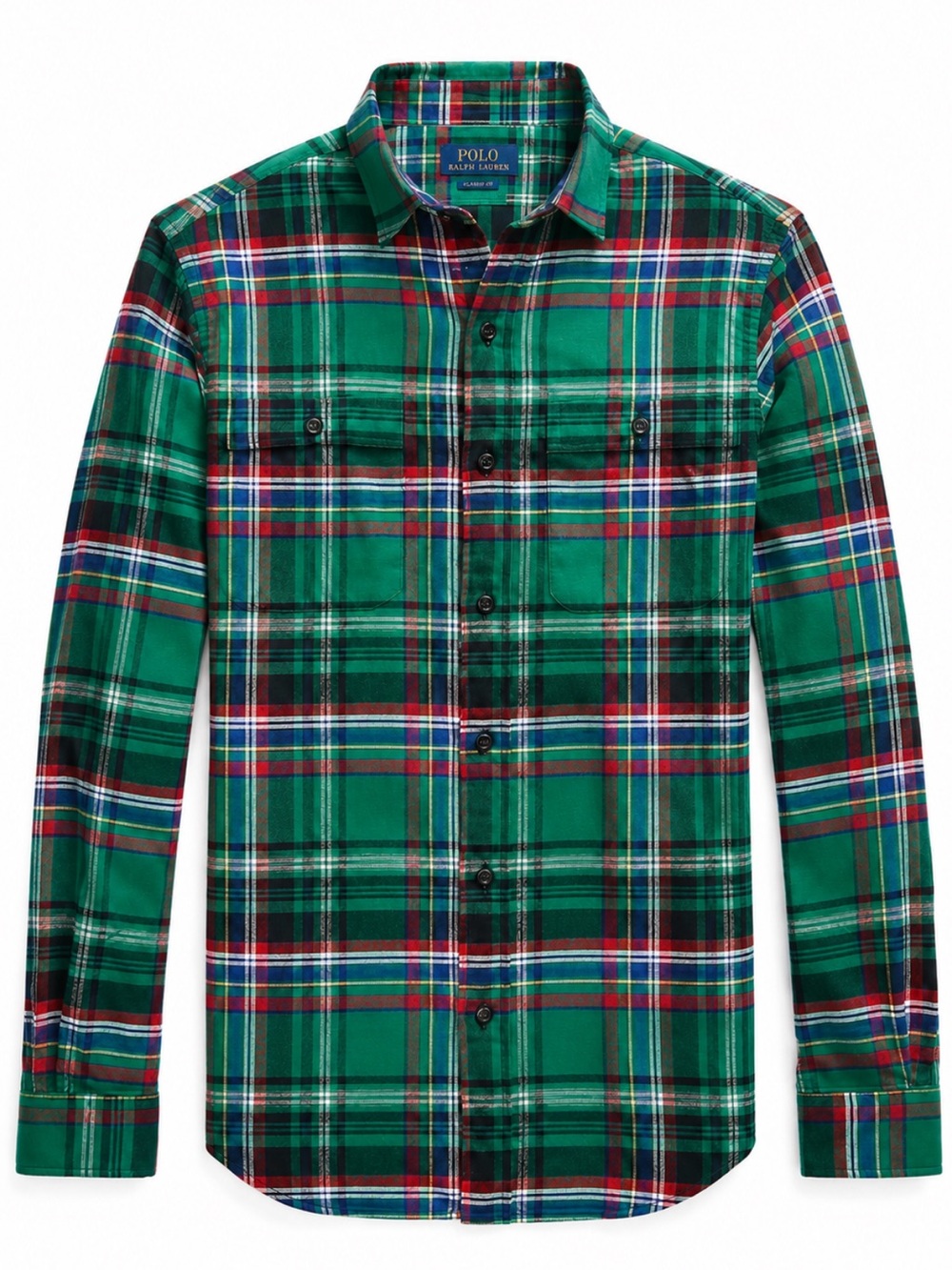 Polo Ralph Lauren Classic Fit Suede-Patch Plaid Workshirt Size XL EUC!